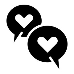 Heart Chat icon vector image. Can be used for Dating App.