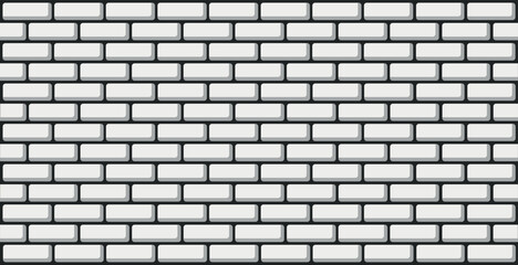 White brick wall pattern. Seamless pattern. Building blocks made of stone. Backgrounds for games, design, screensavers in cartoon style. Vector illustration