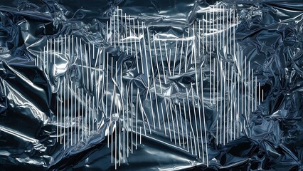 Shiny abstract crumpled dark foil background