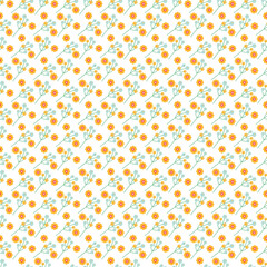 Seamless retro pattern with floral elements.