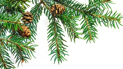 Naklejka premium christmas background with christmas branches and decorations