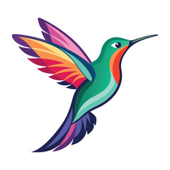 Free vector beautiful flying humming bird design