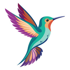Free vector beautiful flying humming bird design