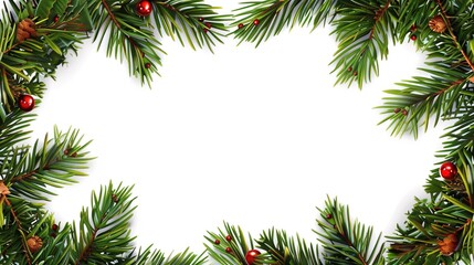 christmas background with christmas branches and decorations