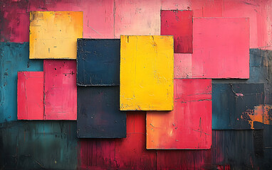 Vibrant Rectangle Collage: Modern Artistic Energy