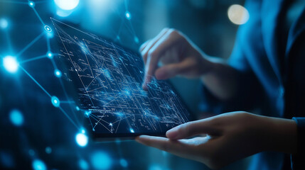 Business with technology, high technology for future. Generative AI Illustration.