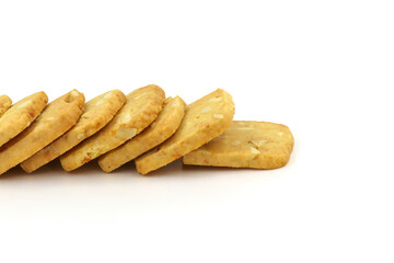 Mixed Cheese Cookies Nuts isolated on white background