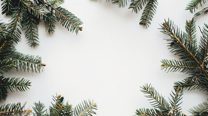 christmas background with christmas branches and decorations