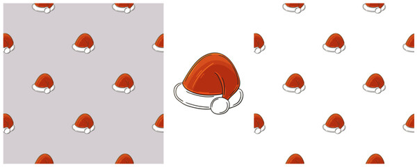 Christmas holidays. Set Seamless patterns in hand draw style