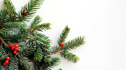christmas background with christmas branches and decorations