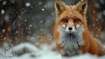 Red Fox in Winter Wonderland