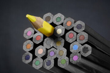 Yellow pencil standing out from the rest #3