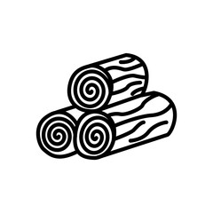 stack of logs vector icon in line style
