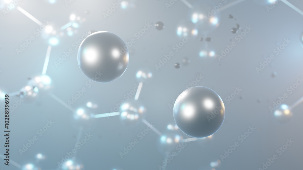 Poster sodium chloride molecular structure, 3d model molecule, table salt, structural chemical formula view from a microscope