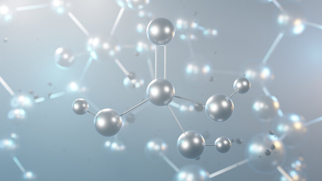 phosphoric acid molecular structure, 3d model molecule, orthophosphoric acid, structural chemical formula view from a microscope