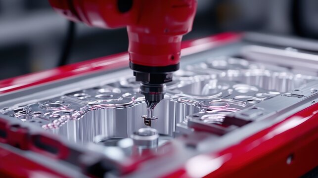 Robotic arm performing precision decoration of automotive parts, illustrating the high-tech innovation in vehicle manufacturing