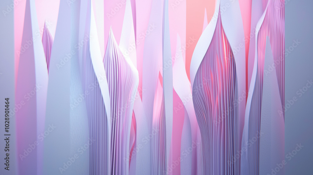Poster abstract pink gradient design with modern linear shapes and textures