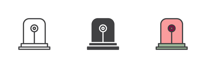Emergency siren different style icon set