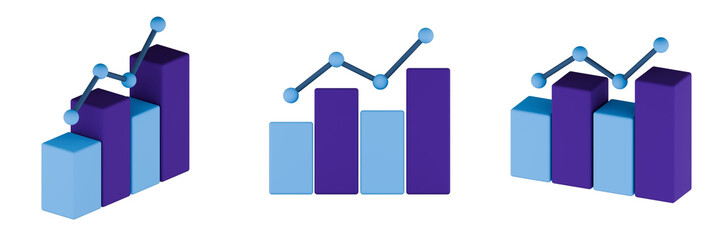Growth chart initial investment for target focus successful new innovative technologies on isolated background. 3d render