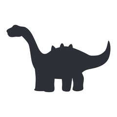 Diplodocus vector black silhouette dinosaur isolated on background.