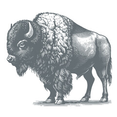 Obraz premium bison vector illustration
