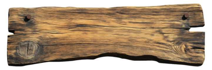 Rustic Weathered Wooden Plank with Knots and Nail Heads