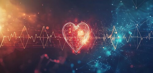 Ultra HD medical background featuring a stylized heartbeat illustration.