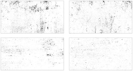 Grainy bold brush strokes texture and scratch grunge urban background vector. Set of vintage grunge background with dirty edges.