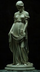 Marble Statue of a Woman in a Flowing Robe