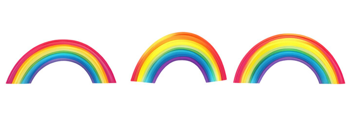 Colorful Rainbow Arcs Set   Digital Illustration Design Elements