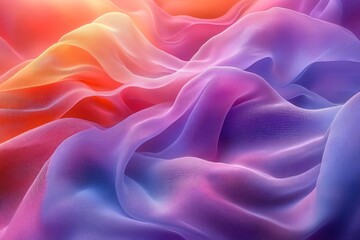 Obraz premium Abstract colorful fabric waves with soft, smooth texture.