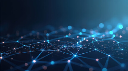 Futuristic Data Stream Visualization - High-Tech 3D Rendering of Digital Communication Waves and Networking in Blue Light