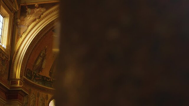 Interior, frescoes and decoration of the Archbasilica of Saint John Lateran in Rome, Italy