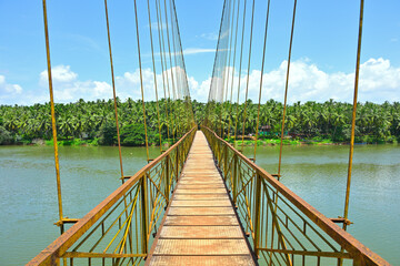 Obraz premium Bright beige colored floor of hanging bridge in Cheroor North Kerala