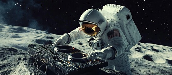 Astronaut DJing on the Moon