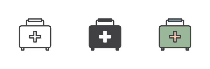 Obraz premium First aid kit different style icon set