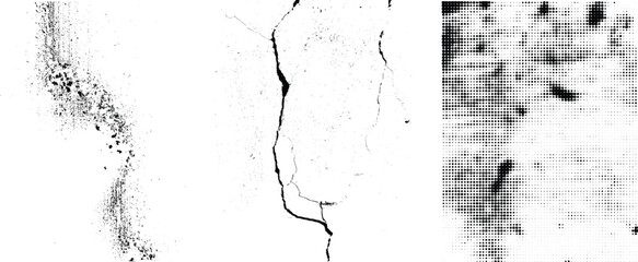 Grunge textures set. Collection of vector, distress, textures .Simply Place grungy textured overlay over any Object to Create grunge ,dirty effect .Various distressed texture for your design. 