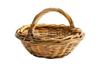 Obraz premium Empty wicker basket, isolated on white background. Picnic Basket