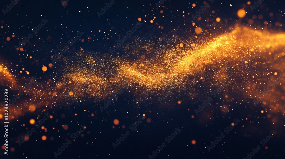 Fototapete The background is comprised of shiny particles, glowing sparks, and deep space textures that create a mysterious and mystical atmosphere.