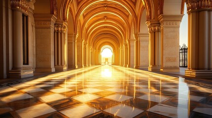 Golden Hallway of a Grand Palace