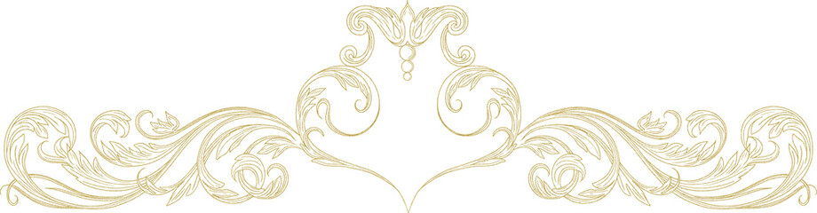 Vintage Baroque fine Line Borders in gold style