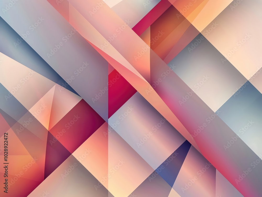 Aufkleber vibrant abstract background featuring geometric shapes and soft gradients in warm and cool tones for