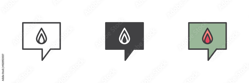 Poster emergency notification message different style icon set