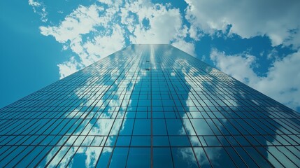 Modern Skyscraper with Reflective Glass Windows