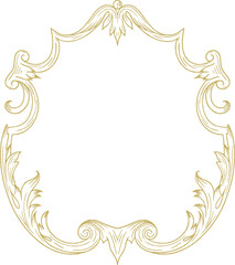 Vintage Baroque fine Line Borders in gold style