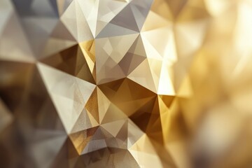 Abstract Geometric Pattern of Intersecting Triangles in Golden Tones