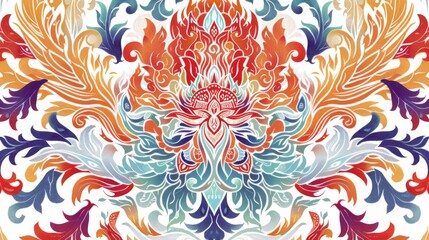 Vibrant Thai Pattern with Rich Colors