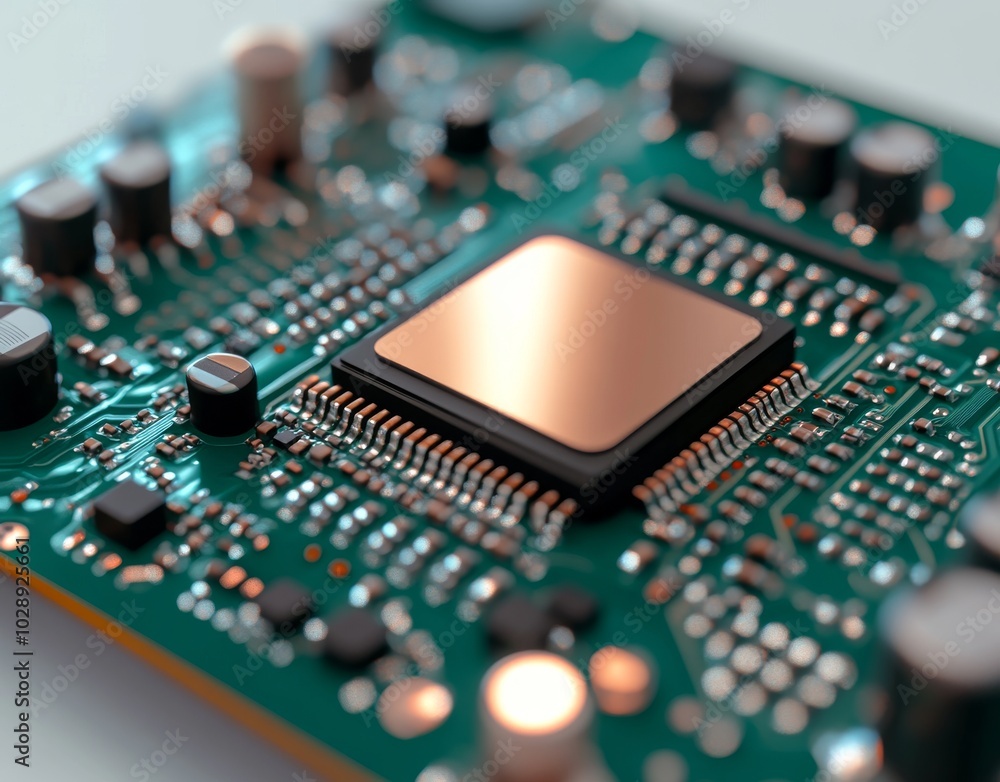 Poster isolated cpu on white background of computer processor