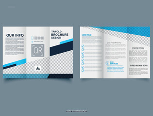 Trifold brochure template layout and booklet company profile cover page. Vector illustration