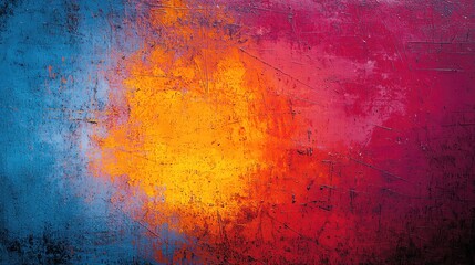 Obraz premium Vibrant abstract texture blending blue, orange, and red tones, ideal for backgrounds and artistic projects.